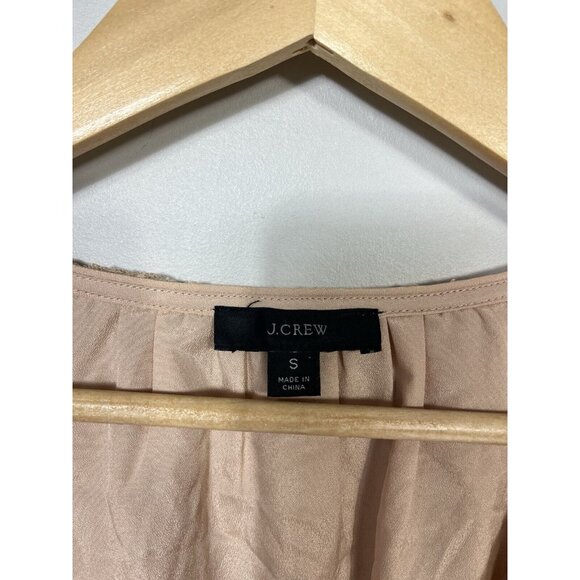 J Crew Blouse Small Victorian Nude Blush Sheer Swiss Dot Ruffle Romantic Fairy - Picture 7 of 14
